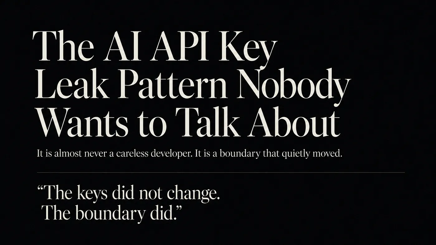 Black-and-white comparison diagram showing the wrong and right way to use an AI API key, with the key exposed in client-side code on the left and kept on the server on the right.